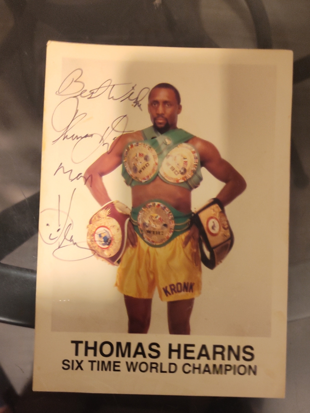 Signed Boxing Poster - Yellow & Green Champion Print
